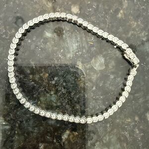 Genuine moissanite and sterling silver Tennis Bracelet